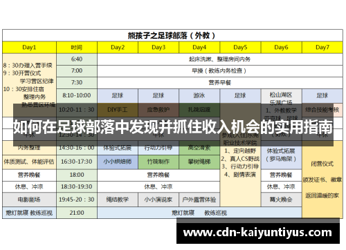 如何在足球部落中发现并抓住收入机会的实用指南